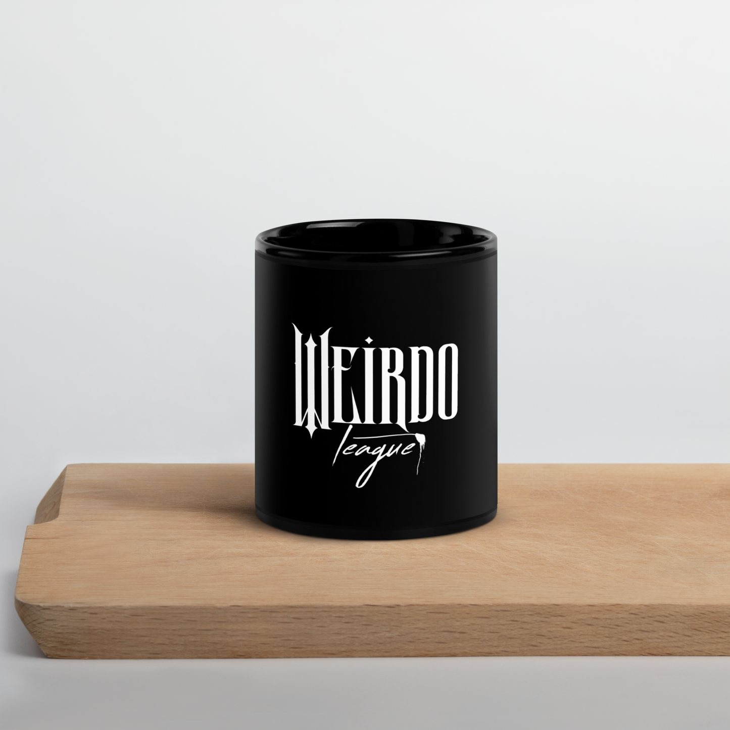 WeirdoLeague Black Glossy Mug