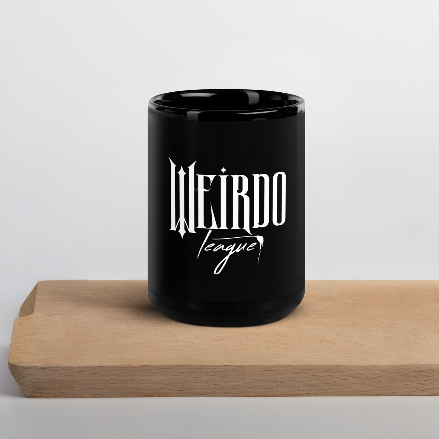WeirdoLeague Black Glossy Mug