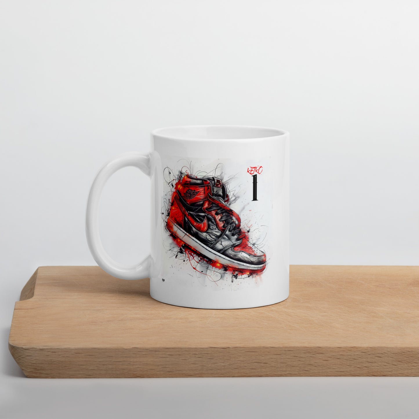 White glossy mug