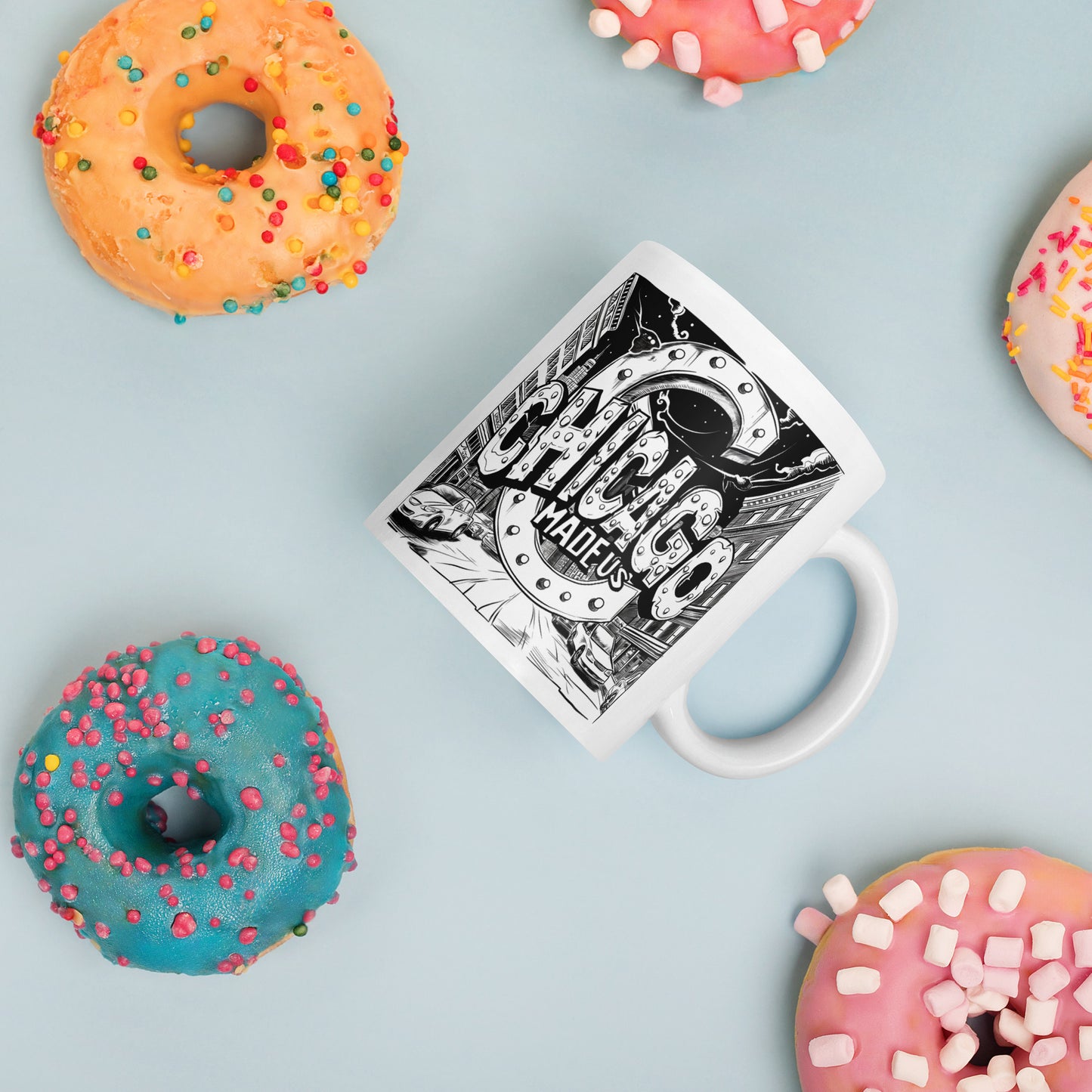 White glossy mug