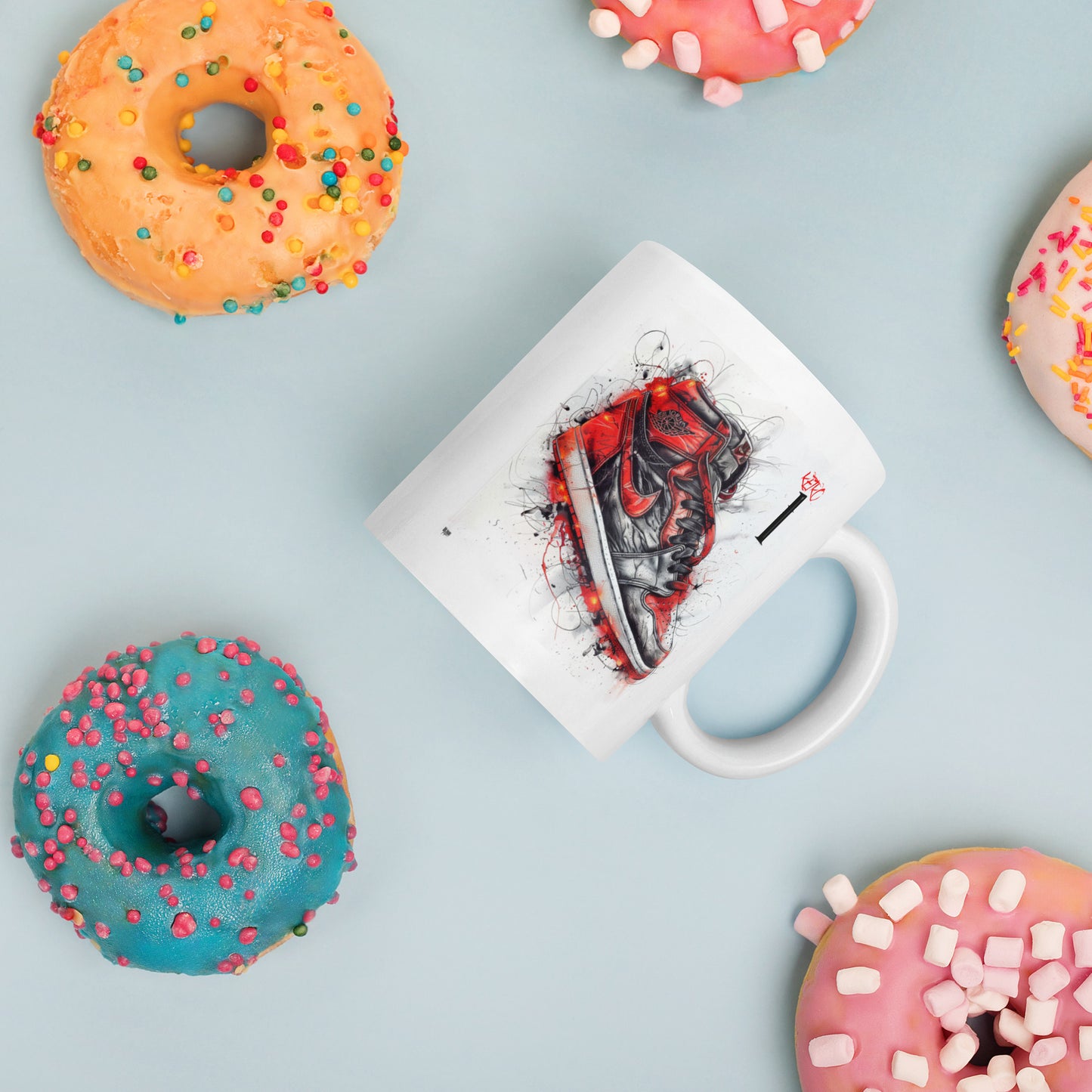 White glossy mug