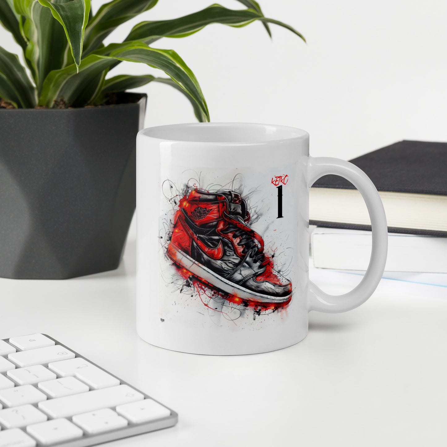 White glossy mug