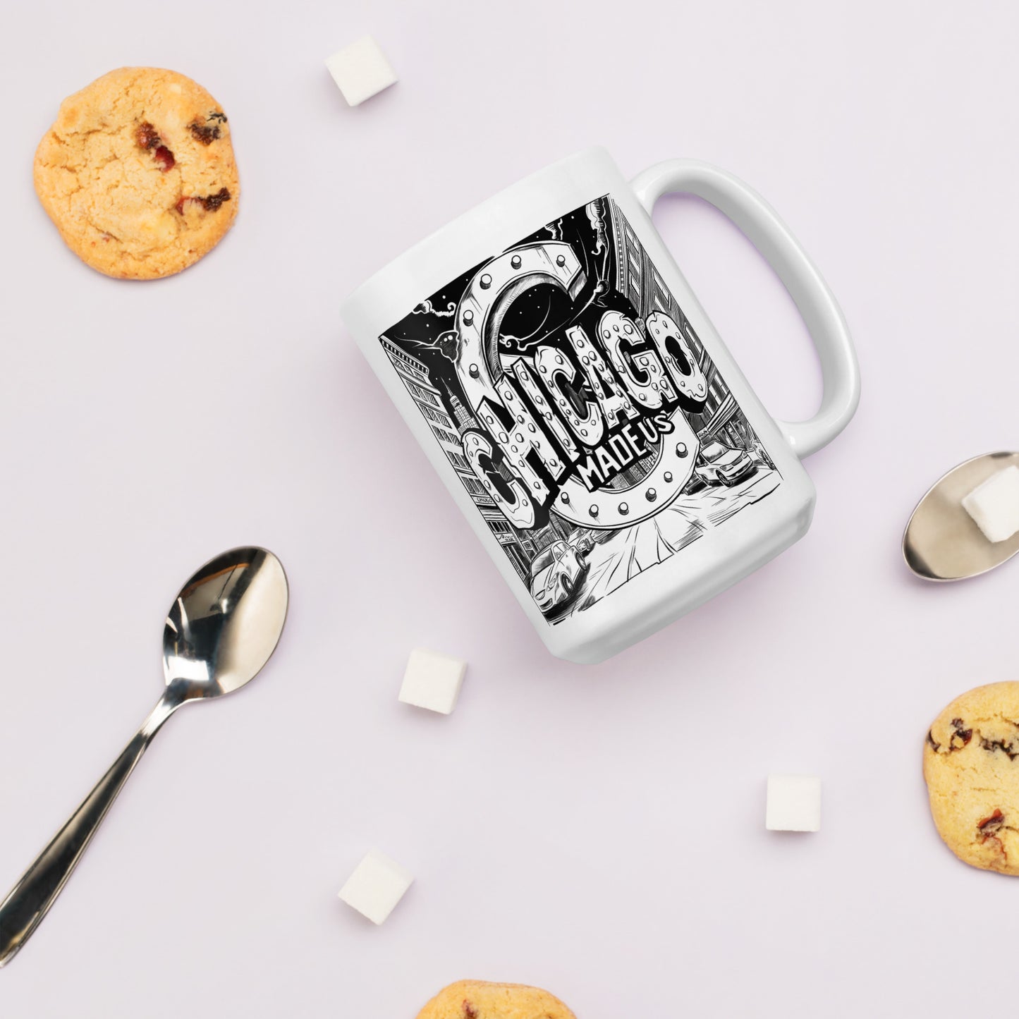 White glossy mug