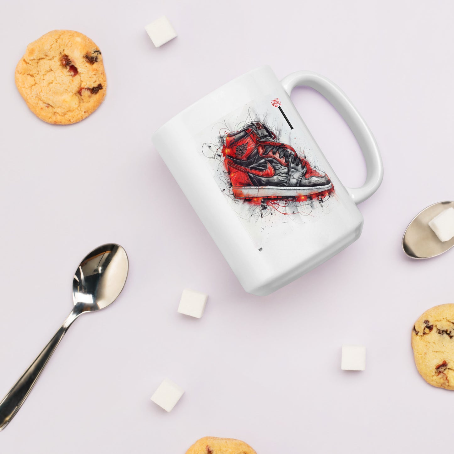 White glossy mug