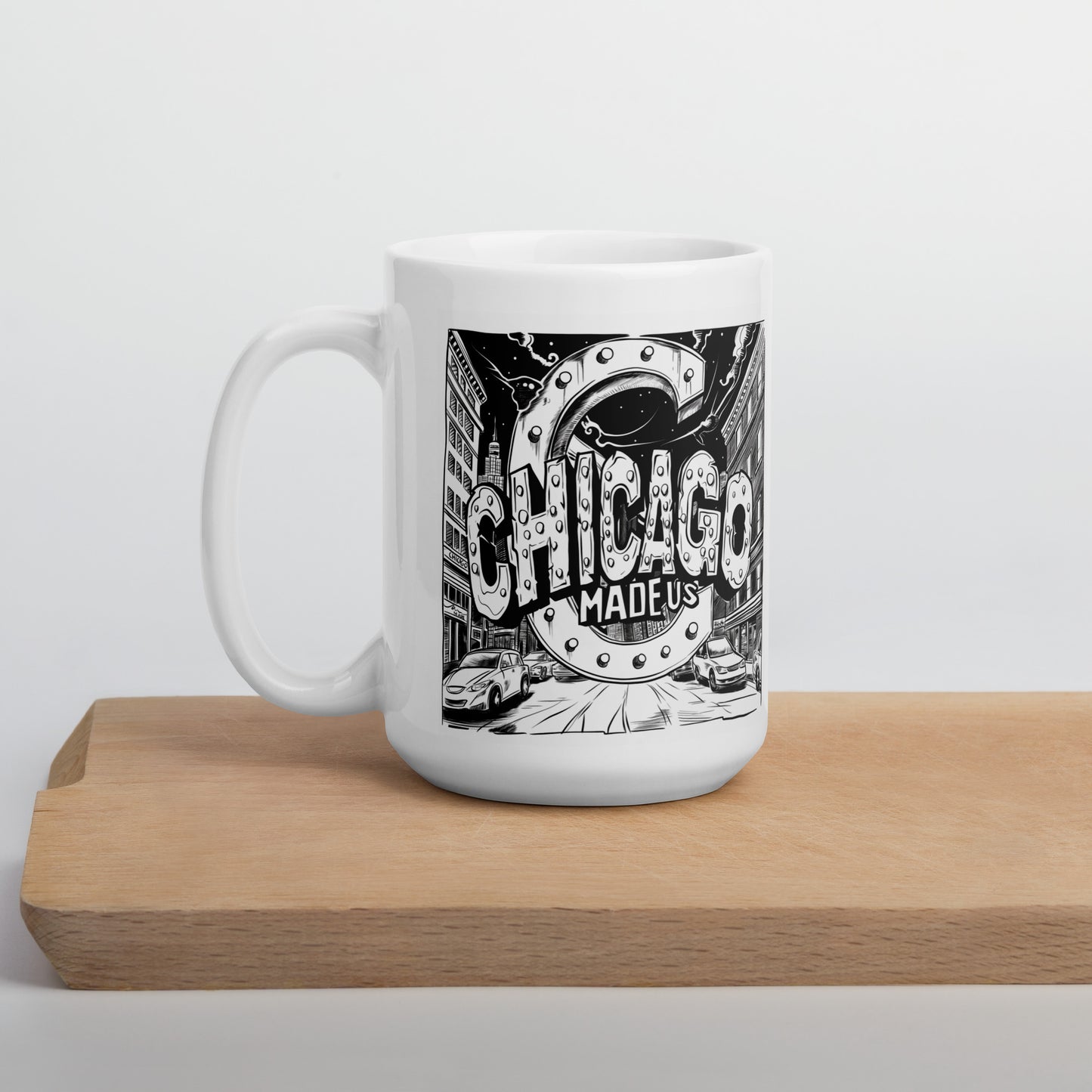 White glossy mug