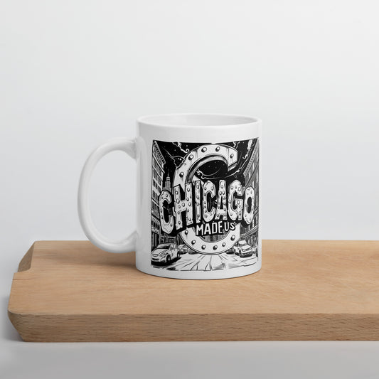 White glossy mug